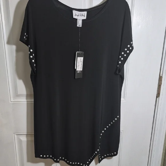 Joseph Ribkoff Black Tunic with Silver Studs NWT - Picture 4 of 4
